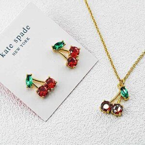 Kate Spade Cherry Earring and Necklace Set